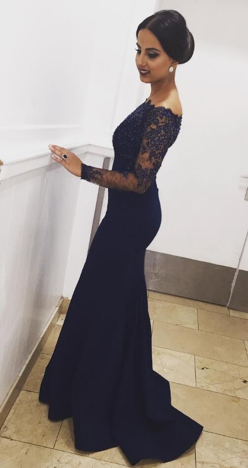 Langarm-Abschlussballkleid, Spitzen-Abschlussballkleid, Meerjungfrauen-Abschlussballkleid, Sexy Perlen-Meerjungfrauen-Abschlussballkleid, Langes Formales Kleid cg3255