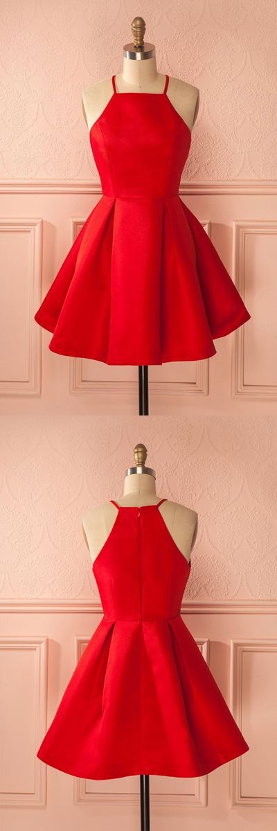 Rote Kleider mit kurzen Trägern, Günstiges Homecoming-Kleid für Mädchen cg326