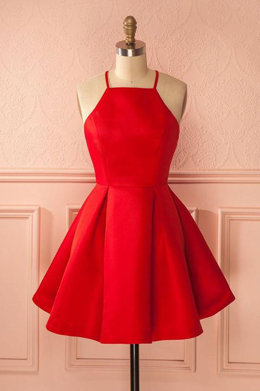 Rote Kleider mit kurzen Trägern, Günstiges Homecoming-Kleid für Mädchen cg326