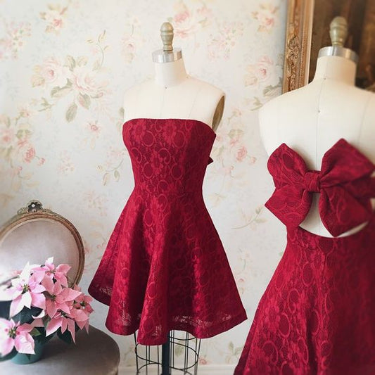 2019 Homecoming-Kleider A-Linie rot Kurz/Minikleid cg3260