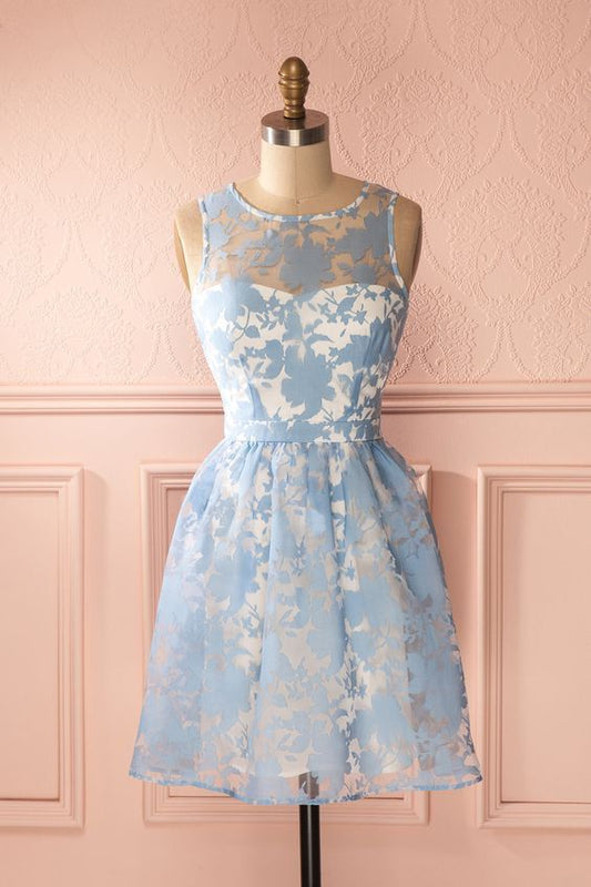 2019 Homecoming-Kleider A-Linie blaues Homecoming-Kleid cg3262