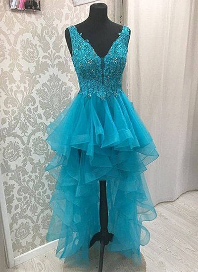 2019 Homecoming-Kleider High Low Spitzenkleid cg3354