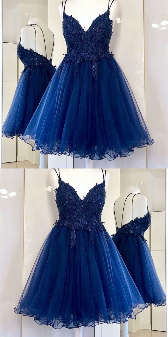 Charmantes kurzes Homecoming-Kleid mit Tüll-Applikationen, rückenfreies kurzes Partykleid cg336