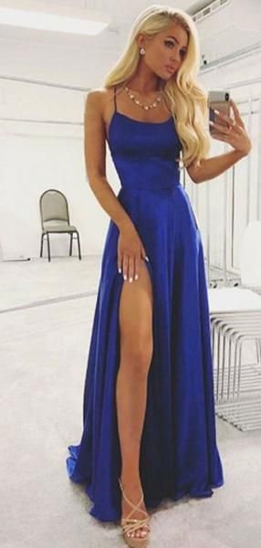 Einfache Neckholder Blau Günstige Abend- und Ballkleider, funkelndes Ballkleid cg337