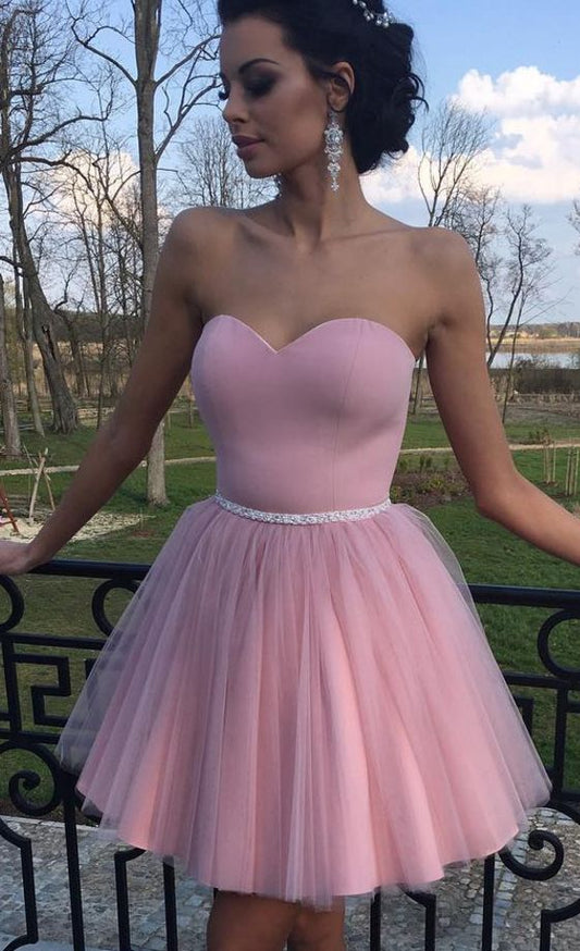 süßes kurzes rosa Homecoming-Kleid, herzförmiges kurzes Homecoming-Kleid, Homecoming-Kleid, Partykleid cg350