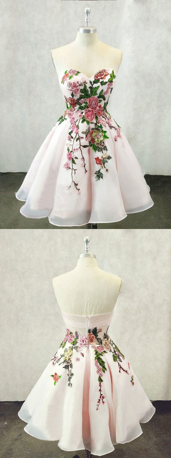 Tüll Hellrosa Kurzes Homecoming-Kleid, handgemachtes Blumenkleid cg356