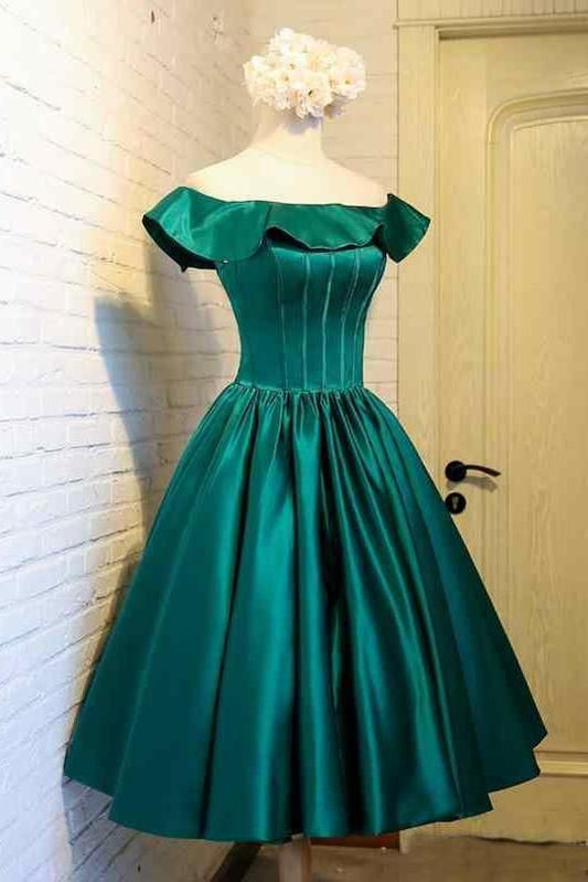 2019 Homecoming-Kleider, schulterfreies grünes Homecoming-Kleid, cg3640