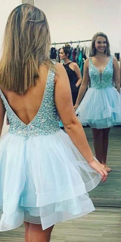 2019 Kurzes, mit Perlen besetztes Homecoming-Kleid, modisches Schultanzkleid, Sweet 16-Kleid cg4175