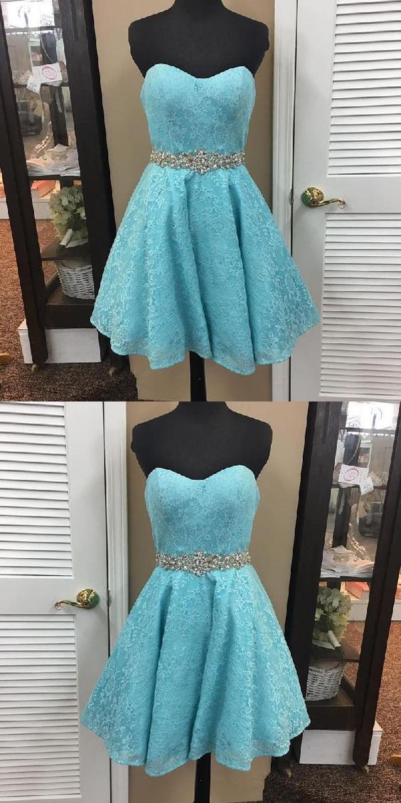 Homecoming Dresses 2019 Elegant Crystal Bead Sashes Sweetheart cg4198