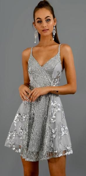 Einzigartiges Design, glitzernde Pailletten, A-Linie, Spaghettiträger, Homecoming-Kleid, cg4294