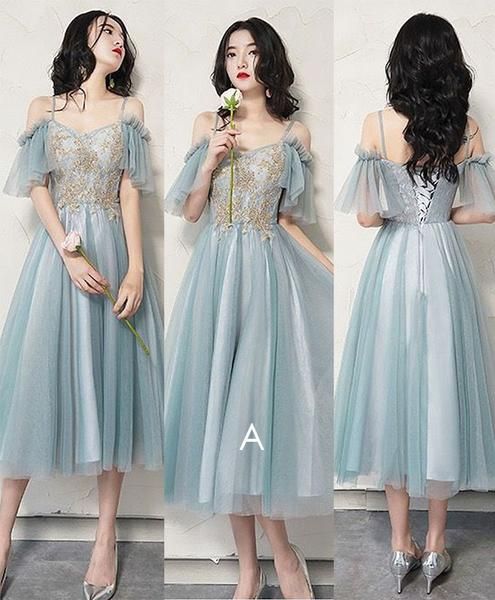 Kurzes Homecoming-Kleid aus grünem Tüll, grünes Brautjungfernkleid aus Spitze, cg4567