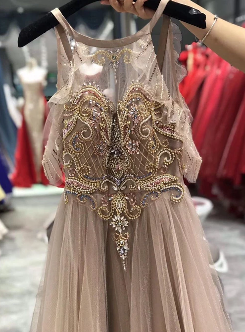 WUNDERSCHÖNE, MIT ECHTEN PERLEN VERZIERTE BALLKLEIDER, LANGES BALLKLEID, FORMELLES KLEID cg4863
