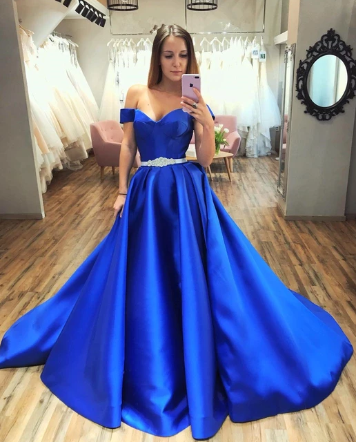 KÖNIGSBLAUES BALLKLEID, LANGES BALLKLEID, ABENDKLEID, cg4864