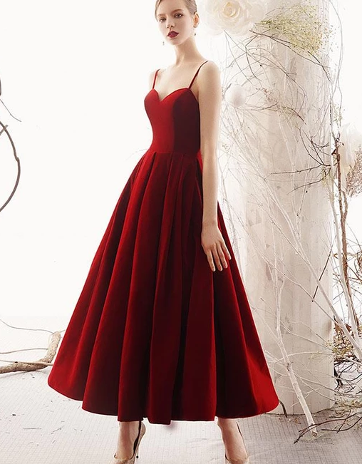 Schlichtes Sweetheart Satin Burgunderrotes Ballkleid, Burgunderrotes Abendkleid cg4872