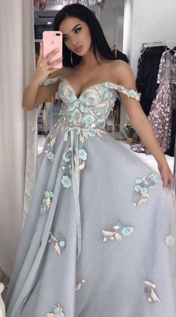 Gorgeous Custom Made Romantic Off the Shoulder Long Party Dress Beautiful Prom Dress cg4887