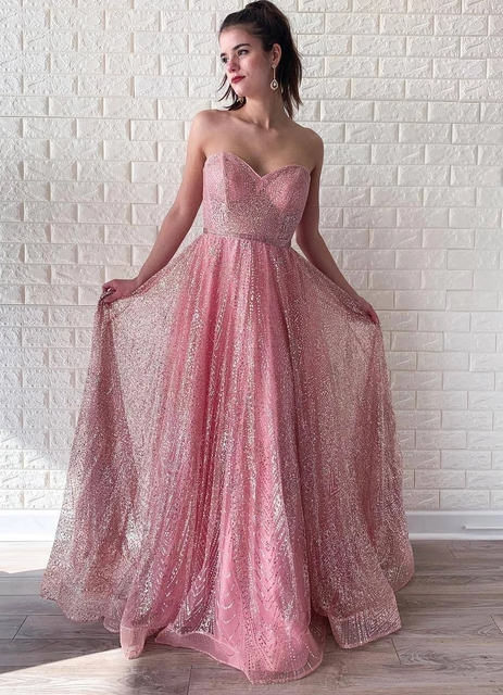 ELEGANTE TRÄGERLOSE GLITZERBALLKLEIDER, LANGES BALLKLEID, ABENDKLEID cg4941