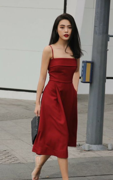 rotes schlichtes Ballkleid sexy Partykleid cg5084