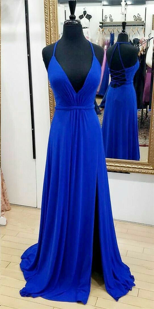 Mode Tiefem V-ausschnitt Chiffon Langes Ballkleid, Partykleid, Abendkleid cg5098