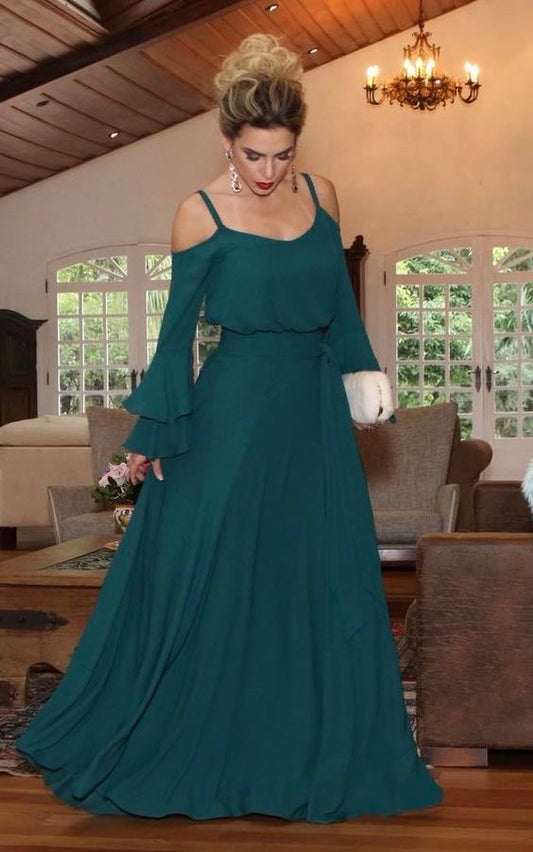 2020 grünes Ballkleid, langes Ballkleid, einfaches A-Linien-Ballkleid cg5395