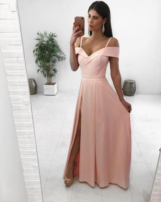 2020 rosa Ballkleid, langes Ballkleid, A-Linie schlichtes Ballkleid cg5398