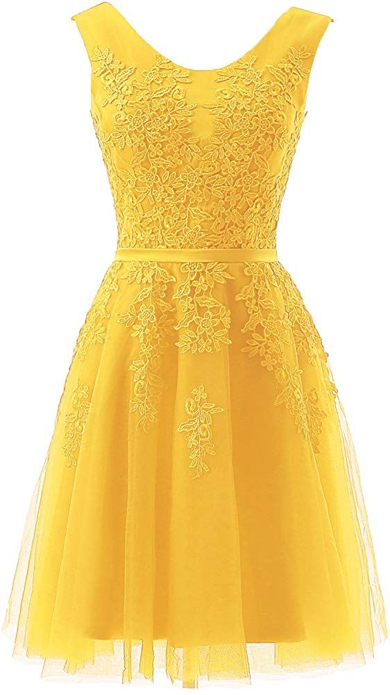 Damen Homecoming-Kleid, kurz, Spitzenapplikationen, Brautjungfern-Partykleid, cg5552