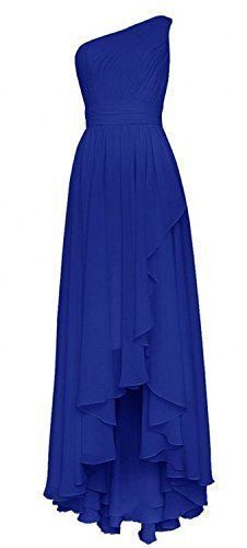Einfaches One-Shoulder-Chiffon-Langballkleid cg5706
