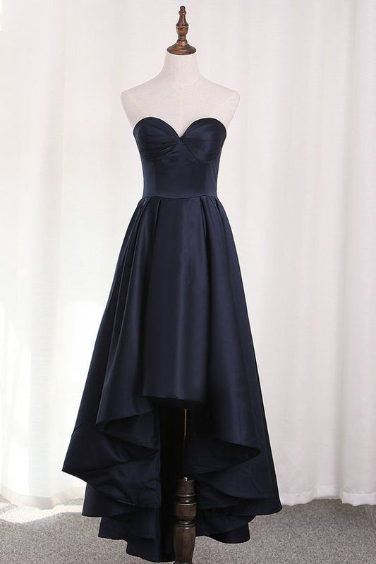 A-Linie Satin Asymmetrisches Sweetheart Abendkleid Ballkleid cg5797
