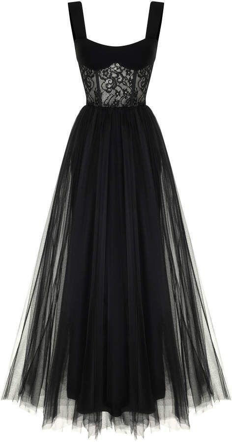 Ärmelloses Ballkleid aus Spitze und Tüll cg5798