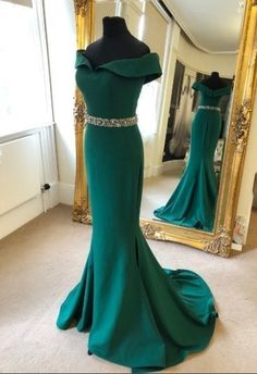 Dunkelgrünes Meerjungfrau-Ballkleid, Ballkleider cg5809