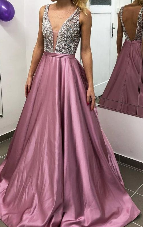 Rückenfreies, sexy, langes Ballkleid mit Perlenstickerei, maßgeschneidertes Schultanzkleid, modisches Hochzeitspartykleid cg5831