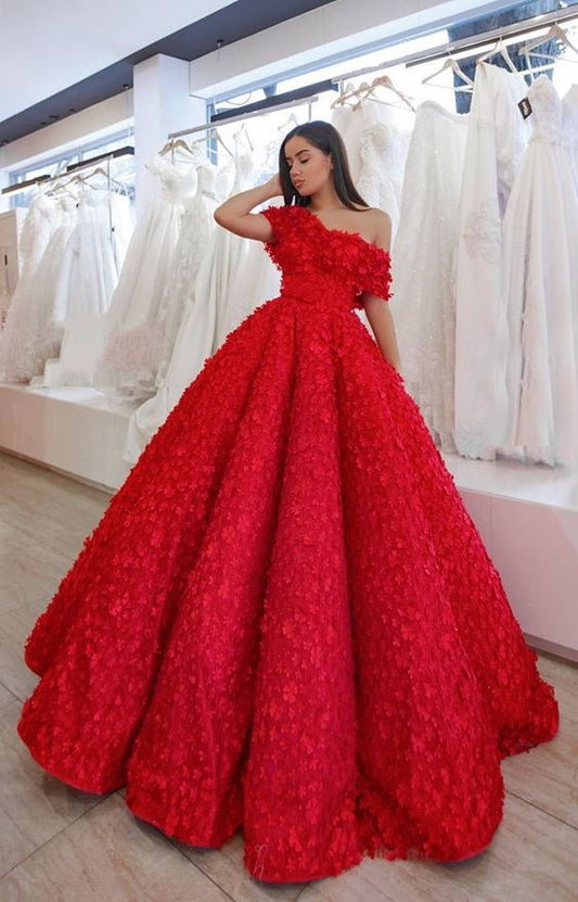 A-Linie, schulterfrei, bodenlanges rotes Spitzen-Ballkleid mit Applikationen, elegantes rotes schulterfreies langes Spitzen-Ballkleid cg5922