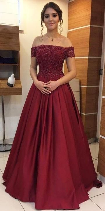 Off the Shoulder Appliqued Long Prom Dress School Dance Dress Fashion Winter Formal Dress cg6027