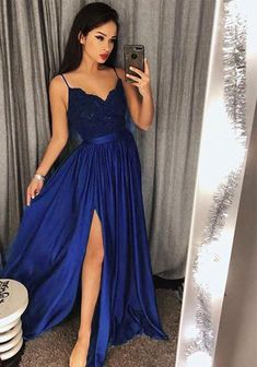 Sexy Prom Dress with Slit, Long Graduation Party Dress cg6043