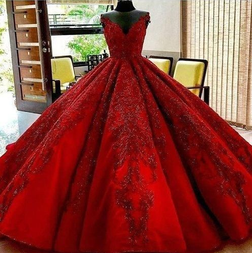 Long Floor Length ball gown quinceanera dresses Evening Dresses Glamorous Prom Dress burgundy Graduaction Dresses cg6326