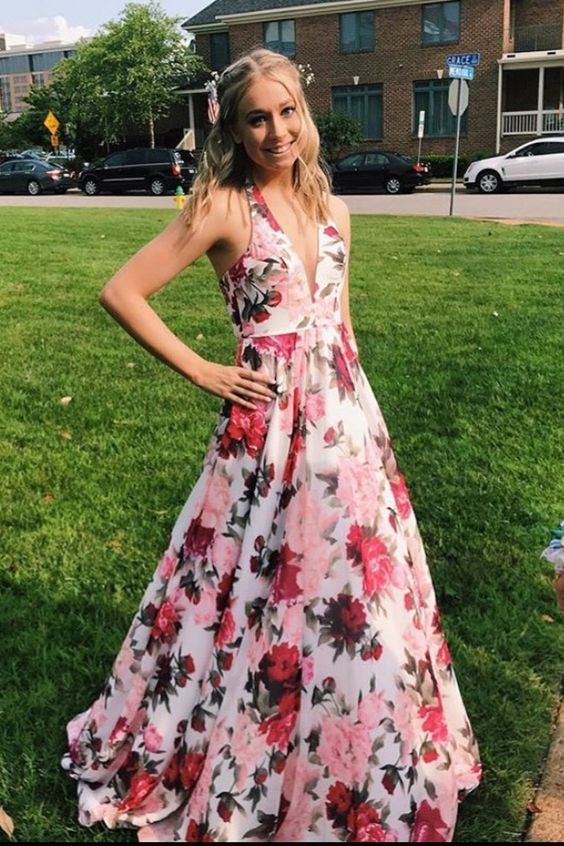 floral long prom dress 2020, spring prom dress formal gown cg6332 classygown floral long prom dress 2020, spring prom dress formal gown cg6332 classygown
