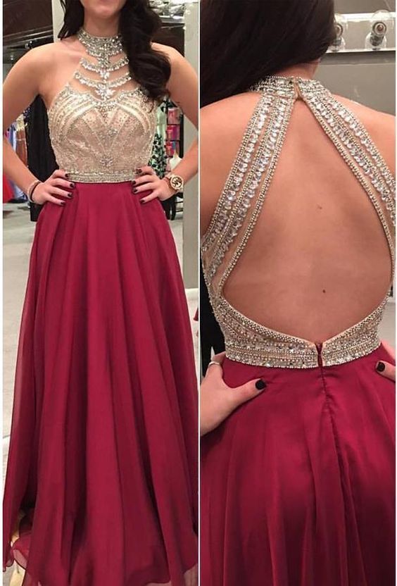 Crystal Beading Prom Dress, Sexy Long Prom Dresses cg6356