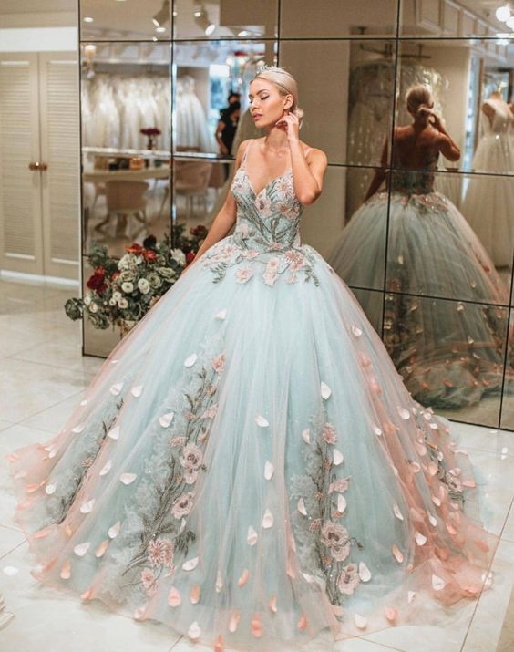 Elegant Tulle Evening Dress, Sexy Ball Gown Appliques Prom Dresses, Fo classygown Elegant Tulle Evening Dress, Sexy Ball Gown Appliques Prom Dresses, Fo classygown