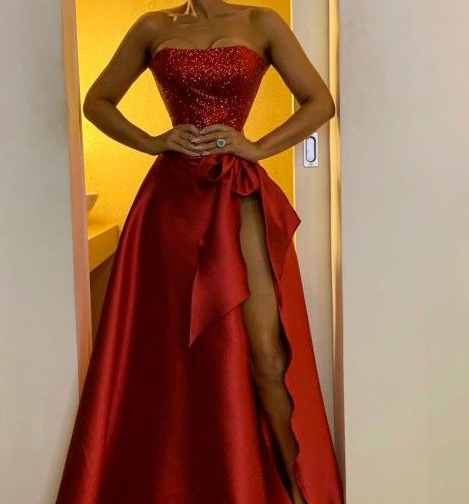 red prom dress elegant prom gown cg6383