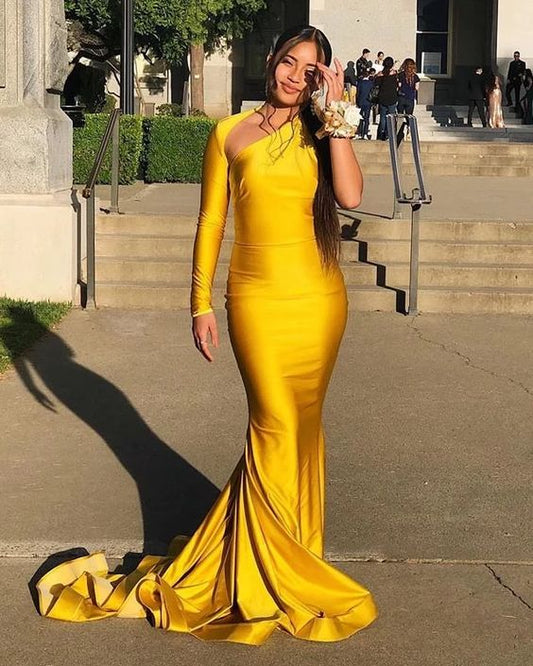 Meerjungfrau Langarm Rückenfrei Preiswert Ballkleid cg6458