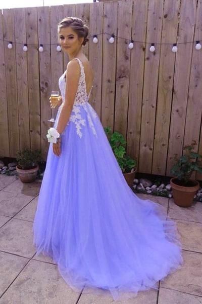 Wunderschönes hellviolettes Tüllkleid, weiße Spitze und Lavendel-Ballkleid cg6488