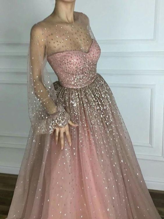 Glitzernde Ballkleider U-Ausschnitt A-Linie Bodenlang Langes Schickes Ballkleid cg6529