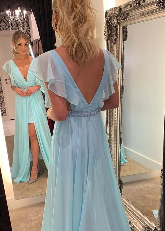 2020 Ballkleid, Langes Ballkleid, A-Linie Schlichtes Ballkleid cg6561