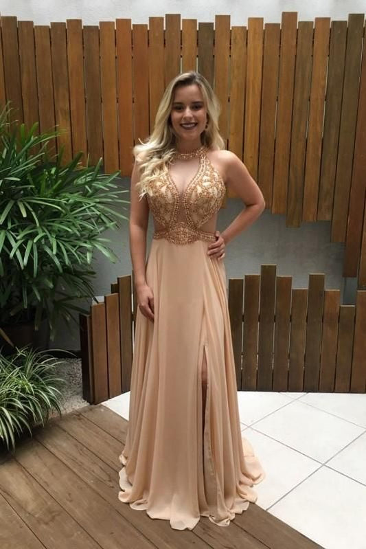 Perlenbesetztes Illusions-Juwelenhals-ärmelloses langes, solides Etui-Abendkleid cg6582