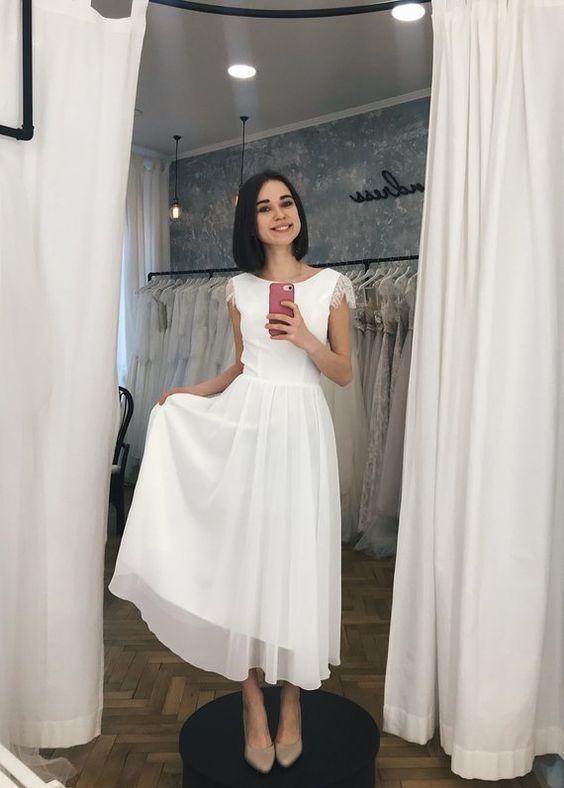 Kurzes Ballkleid, Chiffon-Midikleid cg6604