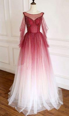 Burgundy tulle sequin long prom dress burgundy tulle formal dress cg6634