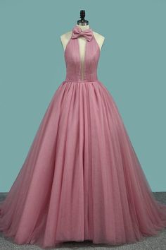 Prom Dresses Classy, Simple Style Prom Gown High Neck A-Line Sweep Train cg6639