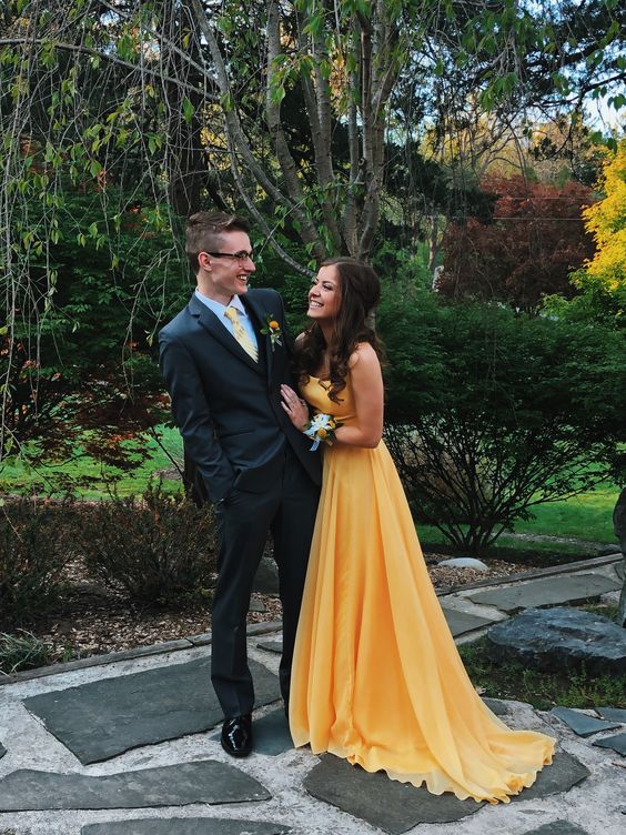 Modest yellow Prom Dress , Charming Prom Dress cg6708