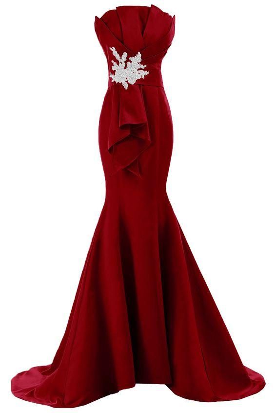 Burgunderrotes Abendkleid Simply Mermaid Ballkleid cg6796