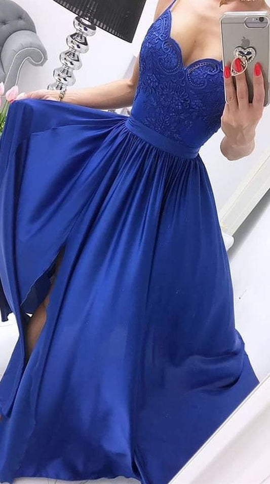 schlichte lila lange Ballkleider, schicke Spitzen-Ballkleider, formelle Abendkleider für Teenager cg6802