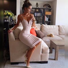 Nude Plunging Spaghetti Strap Homecoming Dress cg6827